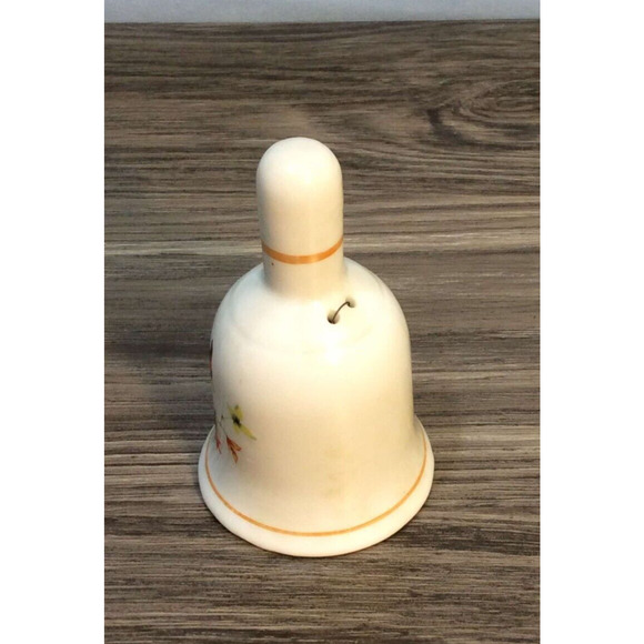 Porcelain 3.75" Hand Bell Cardinal & Butterflies on Branch Porcelain Clapper - Picture 2 of 6